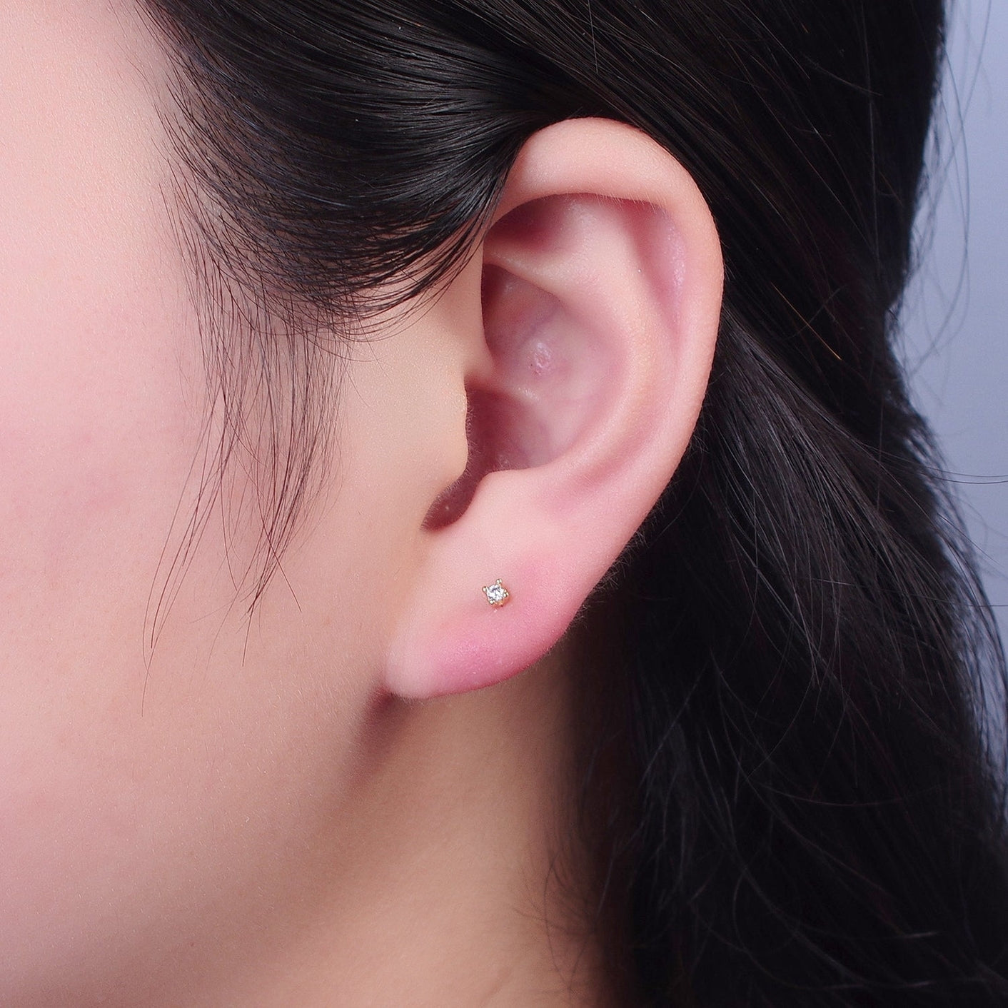 Dainty Round Diamond Studs