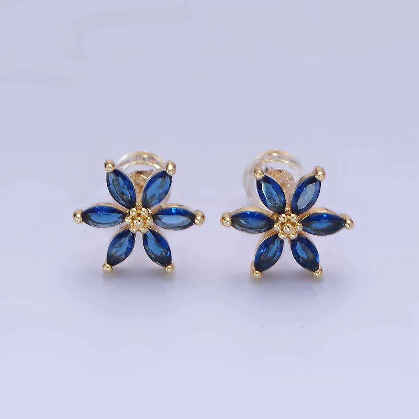 Marquise Blossoms Flower Stud Earrings