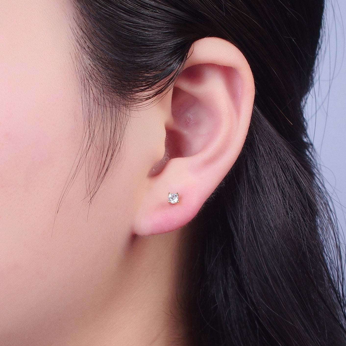 Dainty Round Diamond Studs