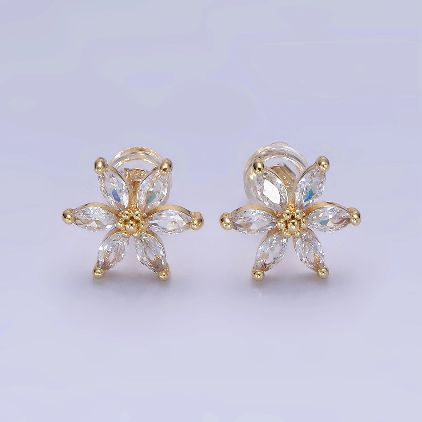 Marquise Blossoms Flower Stud Earrings