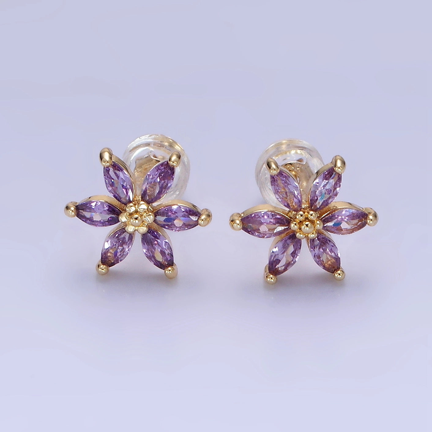 Marquise Blossoms Flower Stud Earrings