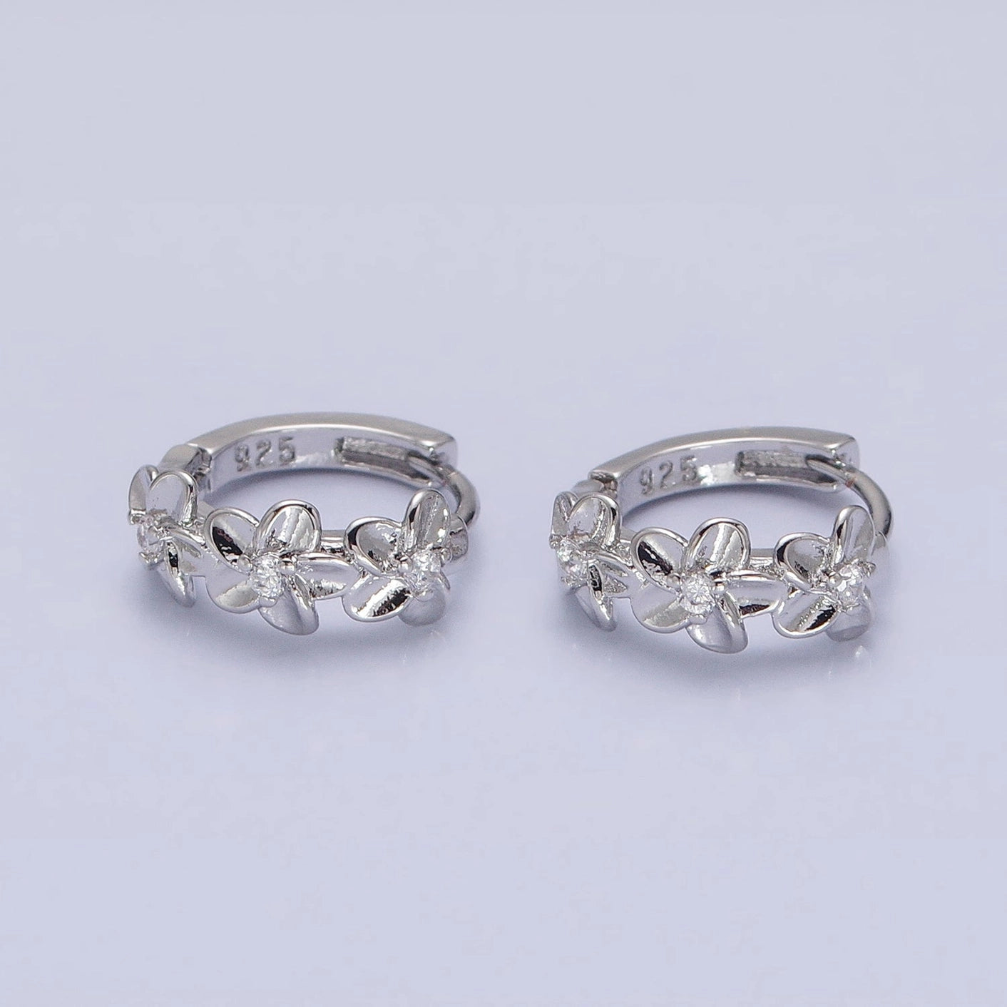 Flower Trio Huggie Earrings