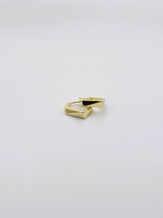 Gold Geometric Hexagon Huggies