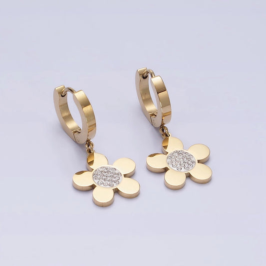 Petal Perfect Flower Drop Huggie Earrings