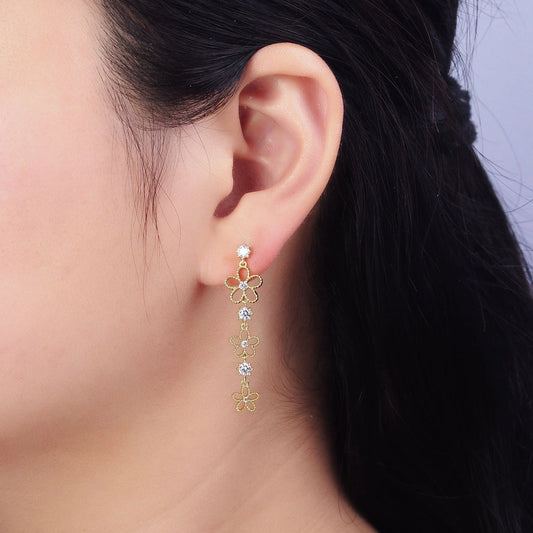 Dainty Dangle: Beaded Flower Drop Earrings