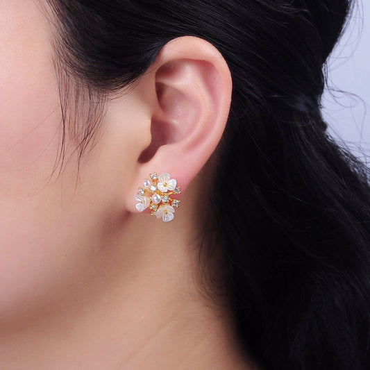 Floral Bouquet Stud Earrings