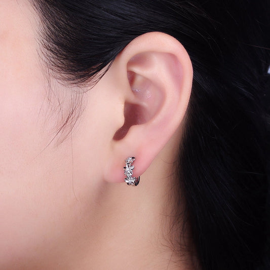 Flower Trio Huggie Earrings