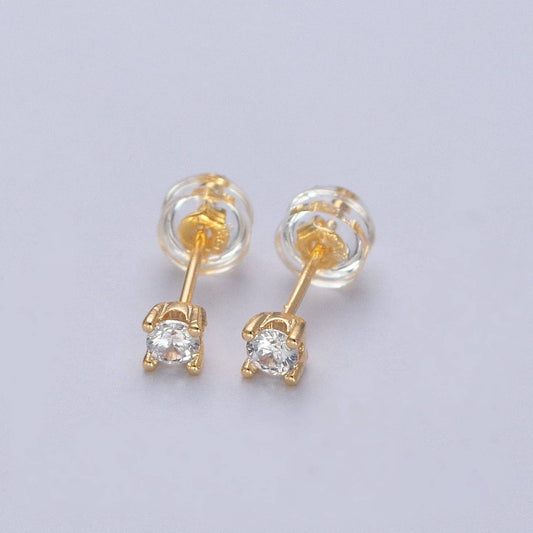 Dainty Round Diamond Studs